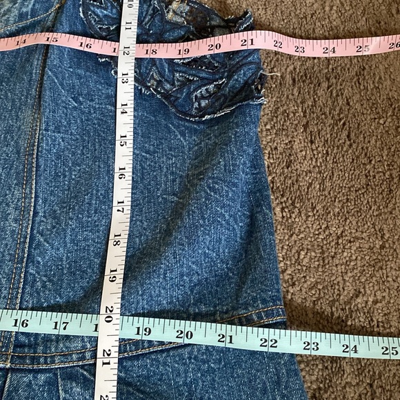 Free People Crown Jewel Denim Dress with Lace detail and scallop bottom hem, XL - Picture 6 of 17